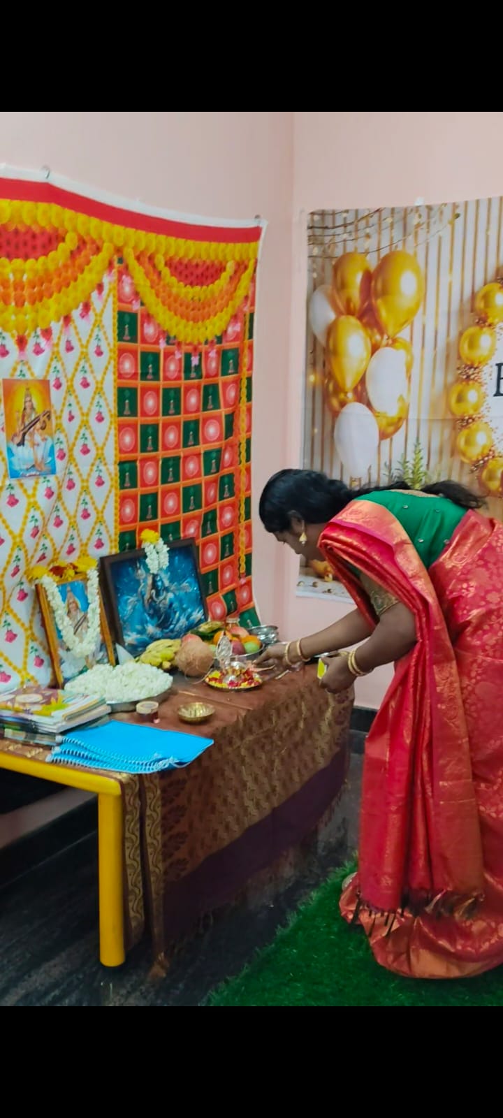 Families at Vidhyarambham ceremony